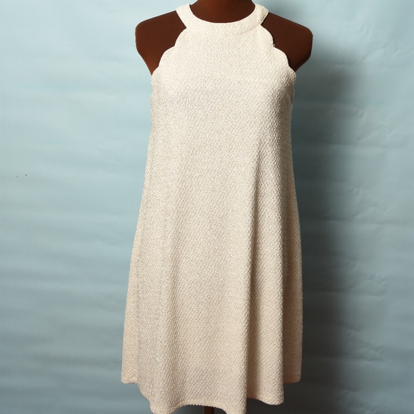 Altar'd State Dresses & Skirts - Altar'd State white w/gold sparkles dress, Sz S